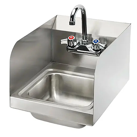 Splash HS-GF-SS-9-9-5 Wall Mount Commercial Hand Sink w/ 9"L x 11"W x 5"D Bowl, Side Splashes