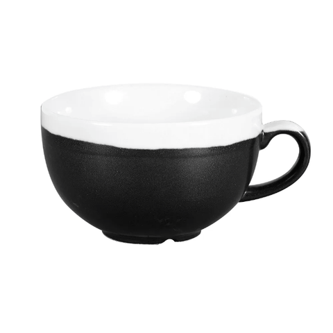 Churchill MOBKCB281 12 oz Monochrome Cappuccino Cup - Ceramic, Onyx Black. 1 Dozen