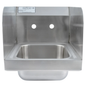 Splash HS-GF-SS-9-9-5 Wall Mount Commercial Hand Sink w/ 9"L x 11"W x 5"D Bowl, Side Splashes