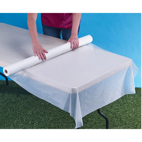 Rofson BRW6 Table Cover, Poly, 300 ft x 40", Translucent White