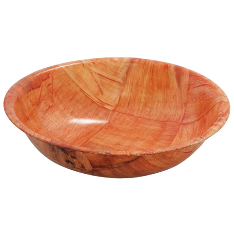 Tablecraft 220W 20" Woven Wood Salad Bowl Mahogany, Round Bottom, 5 Ply