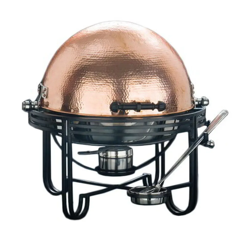 American Metalcraft MESA91C 6 qt. Round Chafer w/Roll-top Lid & Chafing Fuel Heat, Copper Finish