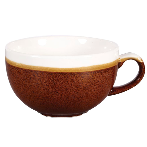 Churchill MOBRCB201 8 oz Monochrome Cappuccino Cup - Ceramic, Cinnamon Brown. 1 Dozen