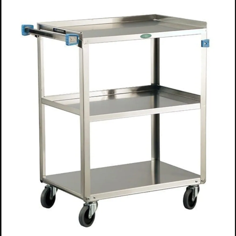 Lakeside 422 3 Level Stainless Utility Cart w/ 500 lb Capacity, Raised Ledges