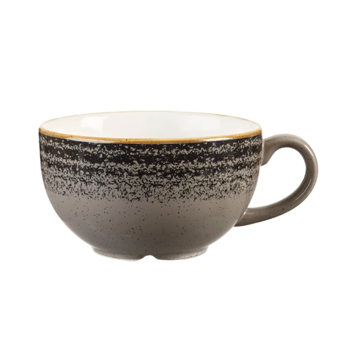 Churchill SPCBCB201 8 oz Studio Prints® Stackable Cappuccino Cup - Ceramic, Charcoal Black. 1 Dozen