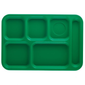 Cambro PS1014437 Green 10 Inch x 14 1/2 Inch 6-Compartment Rectangular Co-Polymer Penny-Saver School Tray