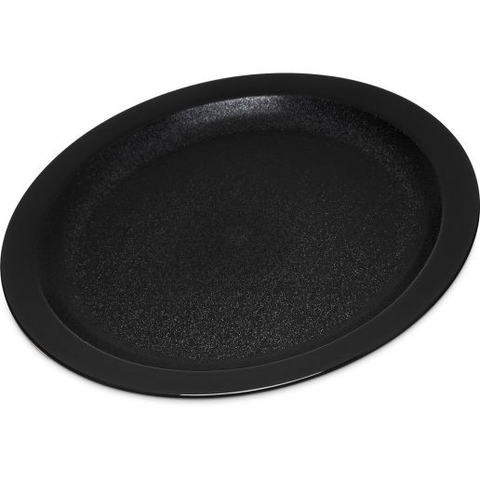 Carlisle PCD21003 Black Polycarbonate Narrow Rim Plate - 10" Diameter