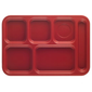 Cambro PS1014437 Green 10 Inch x 14 1/2 Inch 6-Compartment Rectangular Co-Polymer Penny-Saver School Tray