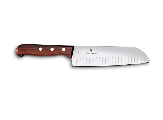 Victorinox 6.8520.17 7" Granton Edge Santoku Knife with Rosewood Handle