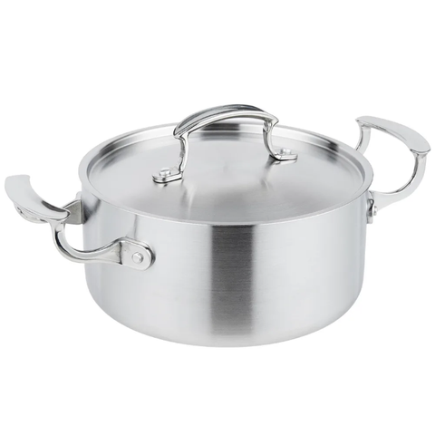 Vollrath 49410 3 qt Miramar® Display Cookware Casserole with Low Dome Cover - Aluminum Bottom, Stainless Steel