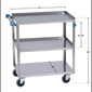 Lakeside 322 3 Level Stainless Utility Cart w/ 300 lb Capacity, Raised Ledges