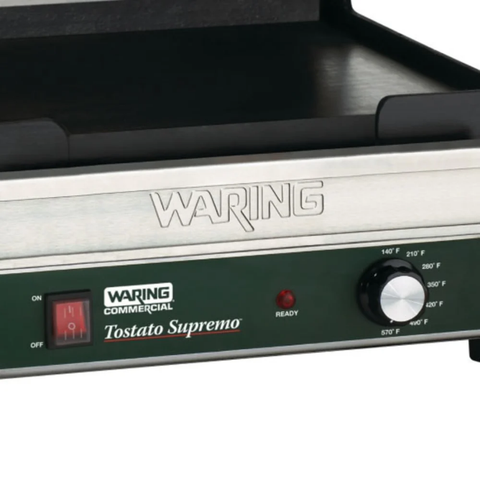 Waring WFG250 Single Commercial Panini Press w/ Cast Iron Smooth Plates, 120v