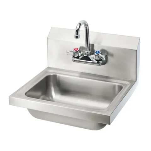 Splash HS-GF-14-10-5 Wall Mount Commercial Hand Sink w/ 13 3/4"L x 9 7/8"W x 5 3/8"D Bowl, Gooseneck Faucet