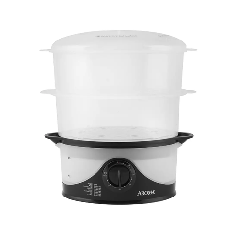 Aroma 6 Qt. 2-Tier Food Steamer - Black