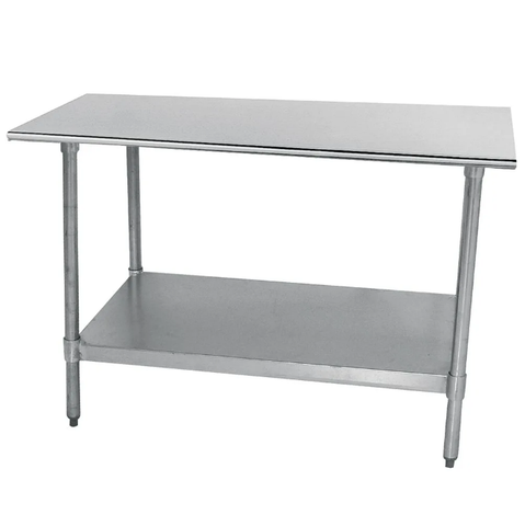 Advance Tabco TT-308 96" 18 ga Work Table w/ Undershelf & 430 Series Stainless Flat Top