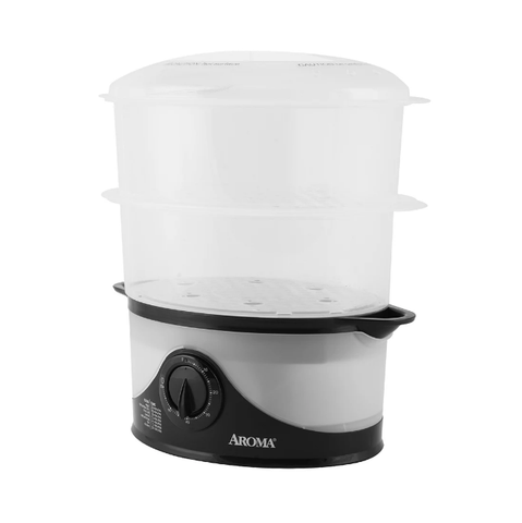 Aroma 6 Qt. 2-Tier Food Steamer - Black