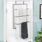 Honey-Can-Do 3-Tier Over-The-Door Steel Bathroom Towel Rack - Gray