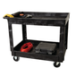 Rubbermaid FG9T6700BLA 2 Level Polymer Utility Cart w/ 500 lb Capacity, Raised Ledges