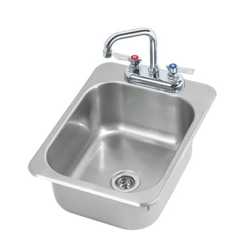 Krowne HS-1317 Drop-in Commercial Hand Sink w/ 17"L x 13"W x 5 1/2"D Bowl, Gooseneck Faucet