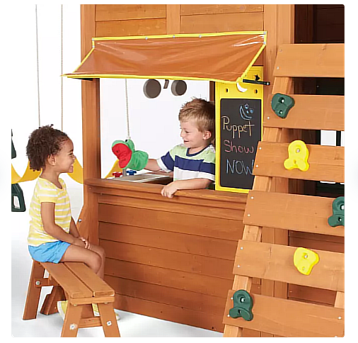 Kidkraft charleston lodge wooden best sale swing set