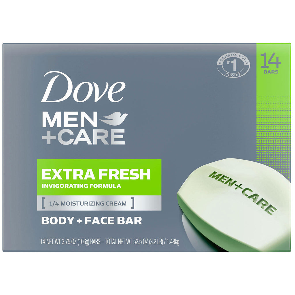 Dove Men+Care Body + Face Bar, Clean Comfort - 6 pack, 3.75 oz bars