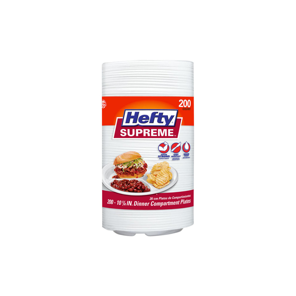 Hefty Supreme 3-Compartment Foam Plates, 10 1/4" (200 ct.)
