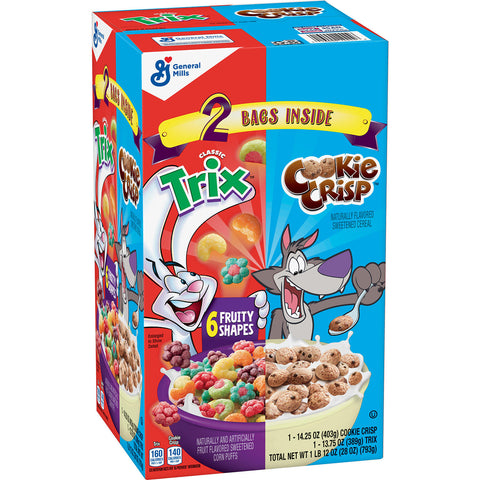 Trix & Cookie Crisp Cereal Variety Pack (28 oz. 2 pk)