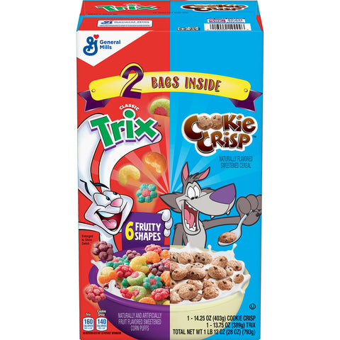 Trix & Cookie Crisp Cereal Variety Pack (28 oz. 2 pk)
