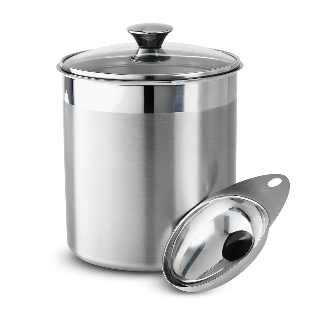 Tramontina Stainless Steel Covered Canister Set with Measuring Scoops (6  Pieces) 