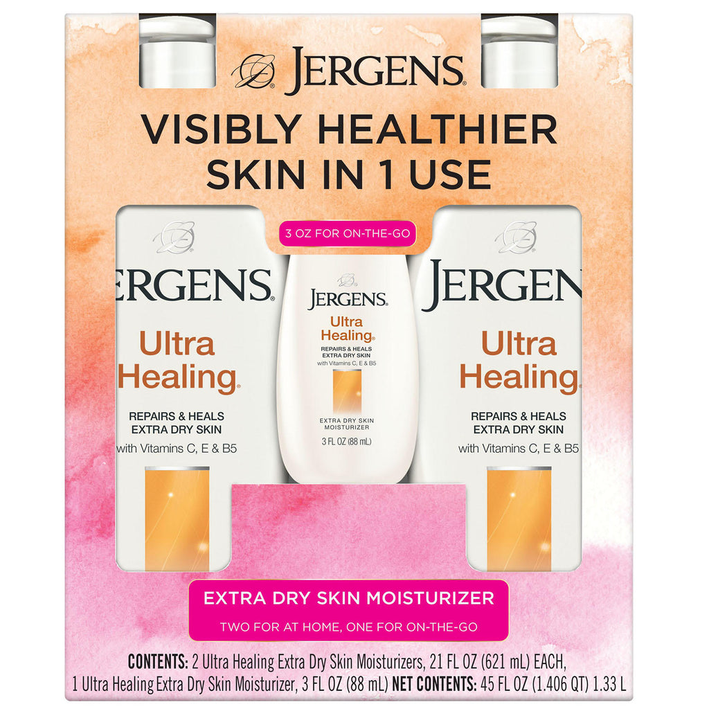 Jergens Ultra Healing Extra Dry Skin Moisturizers (2 - 21 fl. oz. & 1 - 3 oz.)