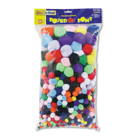 Creativity Street Pound of Poms Giant Bonus Pack, Assorted Colors, 1 lb/Pack