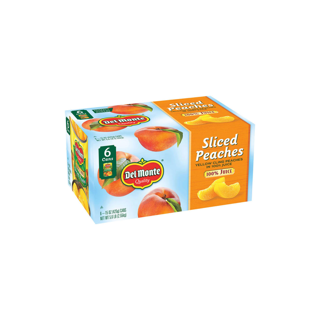 Del Monte Sliced Peaches in 100 Percent Juice (15 oz. 6 pk.)