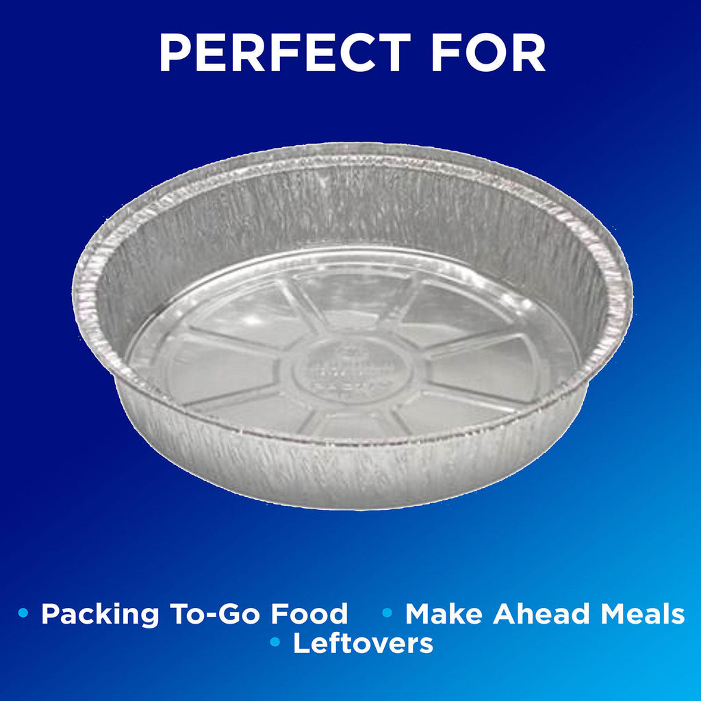Reynolds Kitchens Bakeware Aluminum Pans with Lids, Blue, 8x8 inch, 3