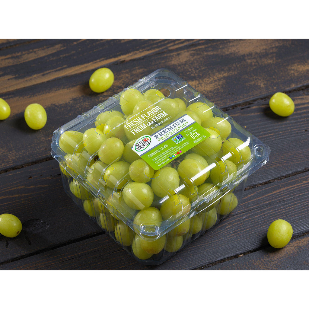 Fresh Green Seedless Grapes, 3 lb Package 
