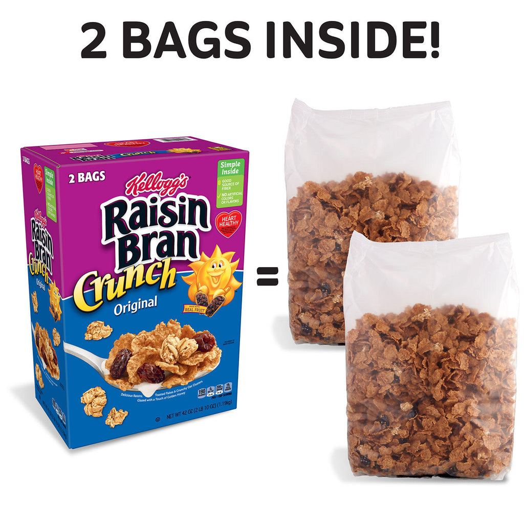 Kelloggs Original Raisin Bran Crunch Breakfast Cereal (42 oz.)