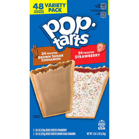 Pop-Tarts Variety Pack, Brown Sugar Cinnamon and Frosted Strawberry (48 ct.)