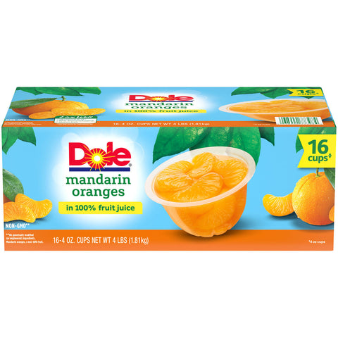 Dole Mandarin Oranges in 100% Fruit Juice (4 oz., 16 pk.)