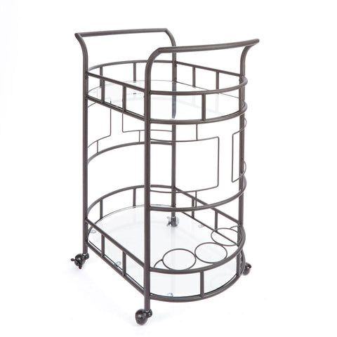 Sinclair Bar Cart, Hammered Bronze