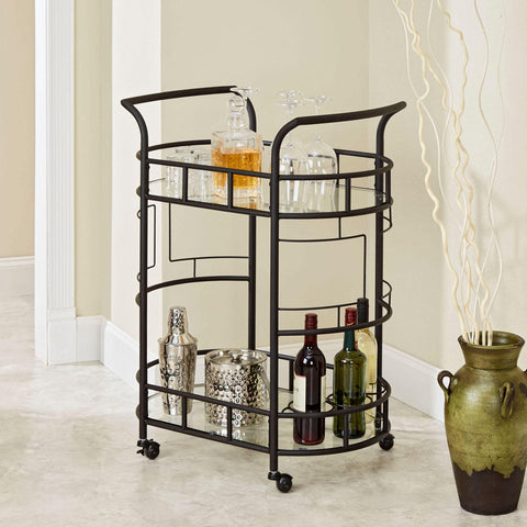 Sinclair Bar Cart, Hammered Bronze