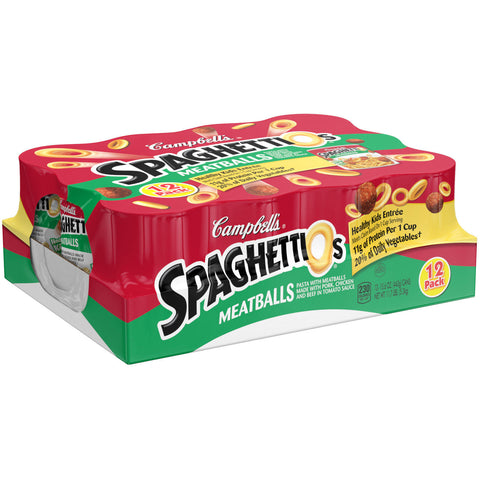 Campbell's SpaghettiOs Canned Pasta with Meatballs (15.6 oz., 12 pk.)