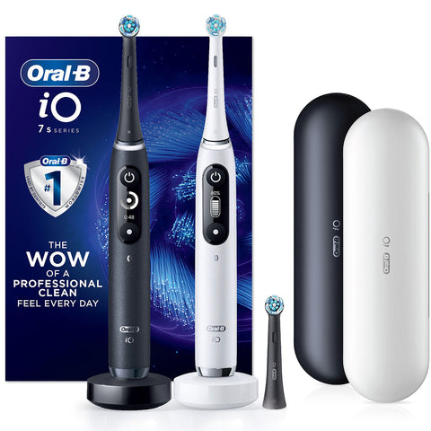 Oral-B iO Series 7s Electric Toothbrush, Black Onyx and White Alabaster (2 pk.)