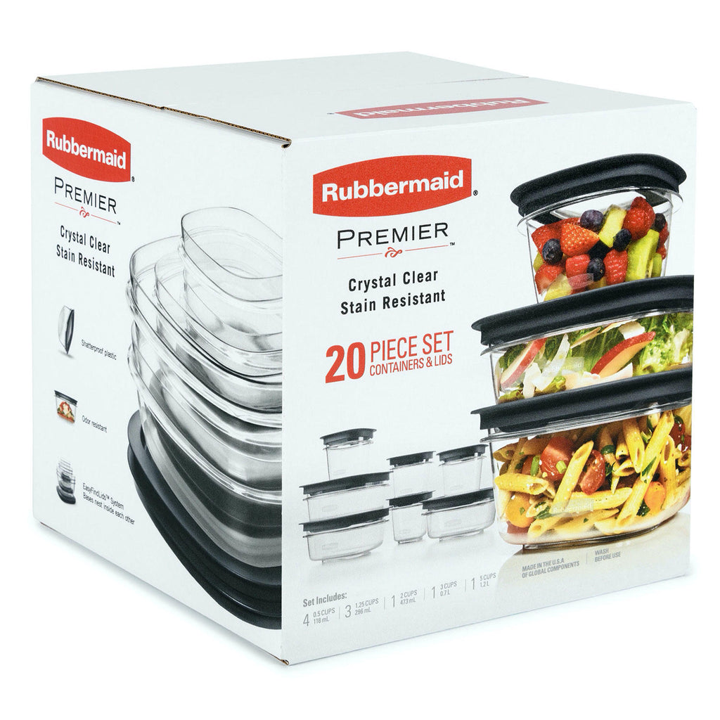 Rubbermaid Premier Easy Find Lids Food Storage Containers, 20-Piece Se –  Openbax