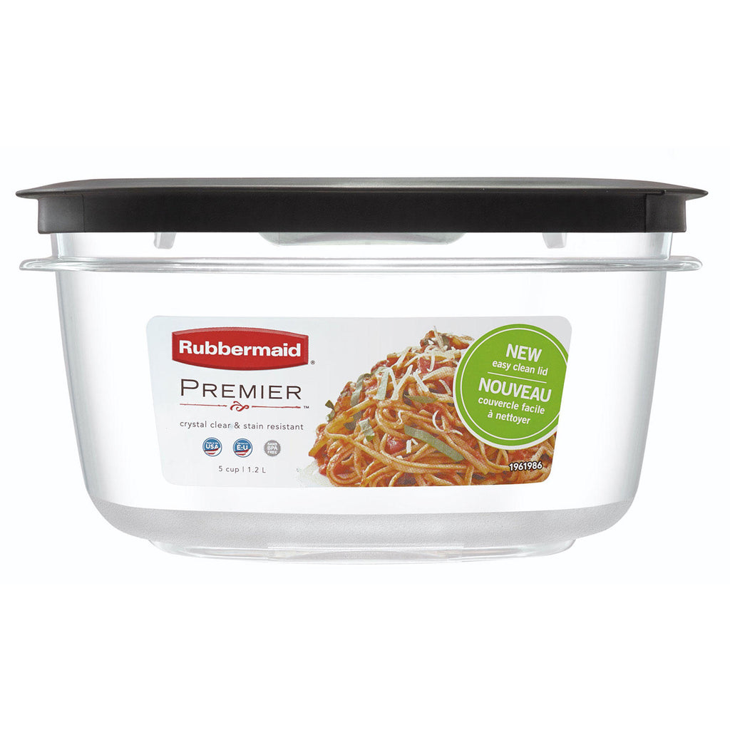 Rubbermaid Lock-Its Easy Find Lids Container, 5 Cups, Plastic Containers
