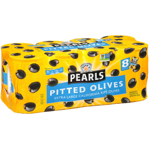Pearls Extra-Large Pitted Olives (6 oz., 8 pk.)