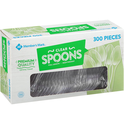 Member's Mark Clear Plastic Spoons, Heavyweight (300 ct.)
