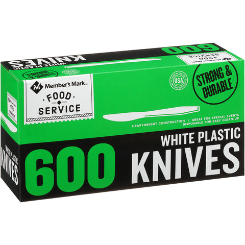 Member's Mark Plastic Knives, Heavyweight, White (600 ct.)