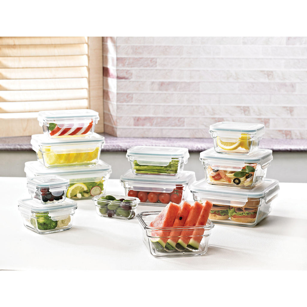 Glasslock Glass Food Storage Containers with Locking Lids, 16