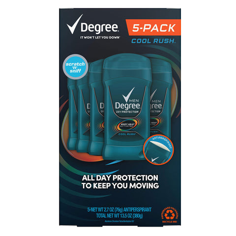Degree Men Dry Protection Anti-Perspirant. Cool Rush (2.7 oz. 5 pk.)