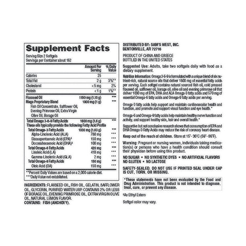 Member's Mark Omega 3-6-9 Dietary Supplement (325 ct.)