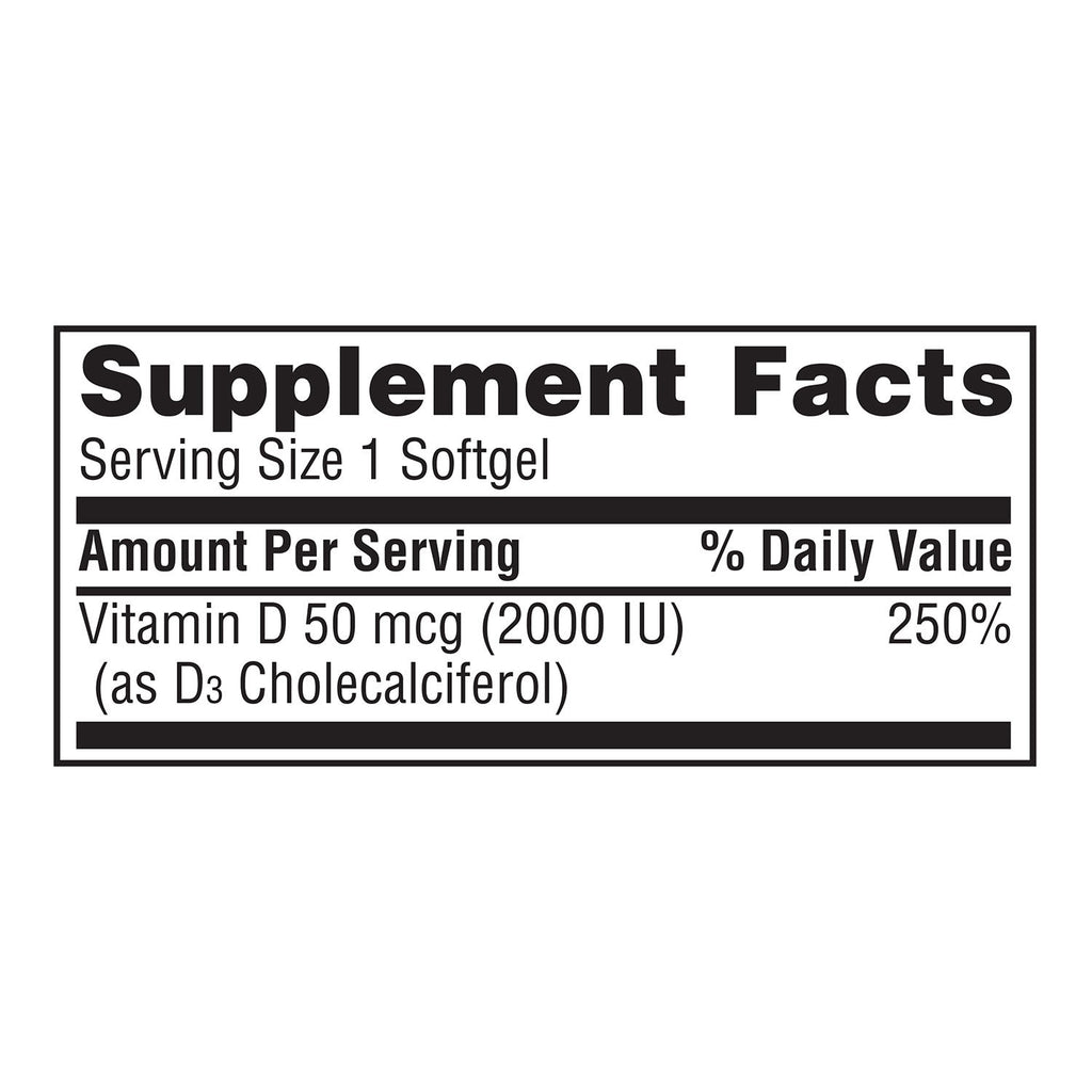 Member's Mark Vitamin D3 50 mcg (2000 IU) Dietary Supplement (400 ct.)